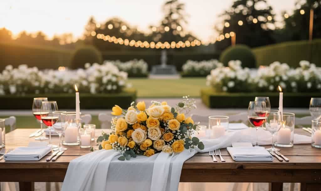 flores amarillas en una boda